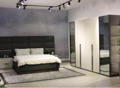 Komplett Schlafzimmer Möbel Set Bett 2x Nachttisch Schminktisch Spiegel 8tlg Neu